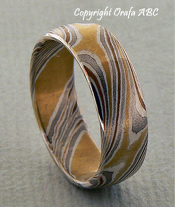 star mokume gane wedding ring