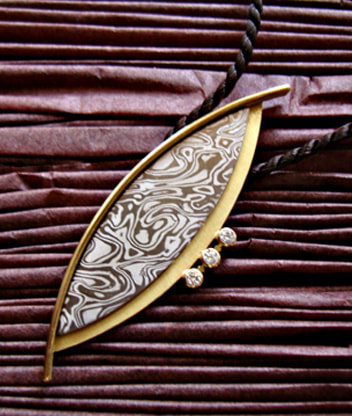 mokume gane motifs pendant