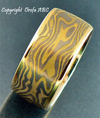 tiger mokume gane wedding ring