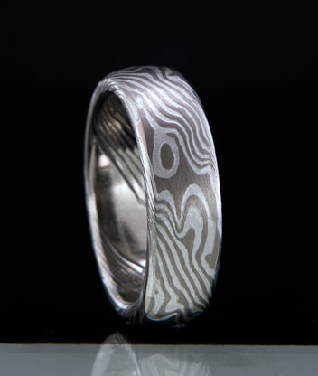 2 colours wedding ring, Braid model