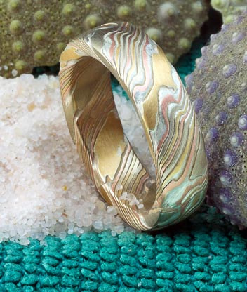 treccia mokume gane wedding ring