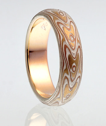 mokume gane love arrows wedding ring