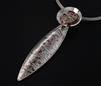 mokume losanga pendant