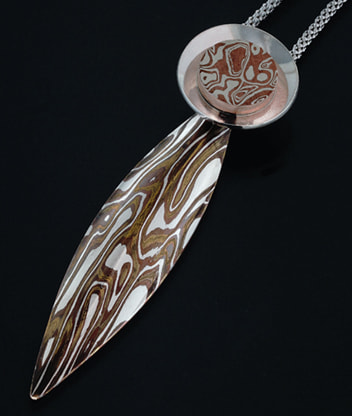 mokume gane losanga pendant