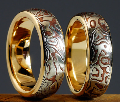 mokume gane wedding rings