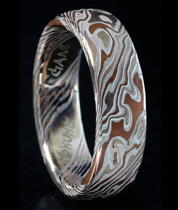 mokume gane wedding ring