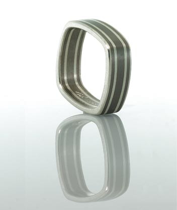 four lines titanium ring