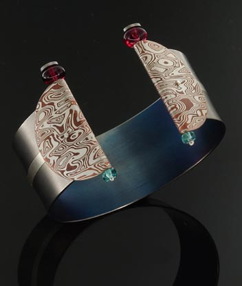 bracciale titanio e mokume gane