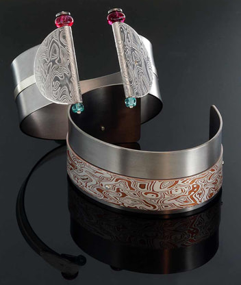 mokume gane titainum bracelets