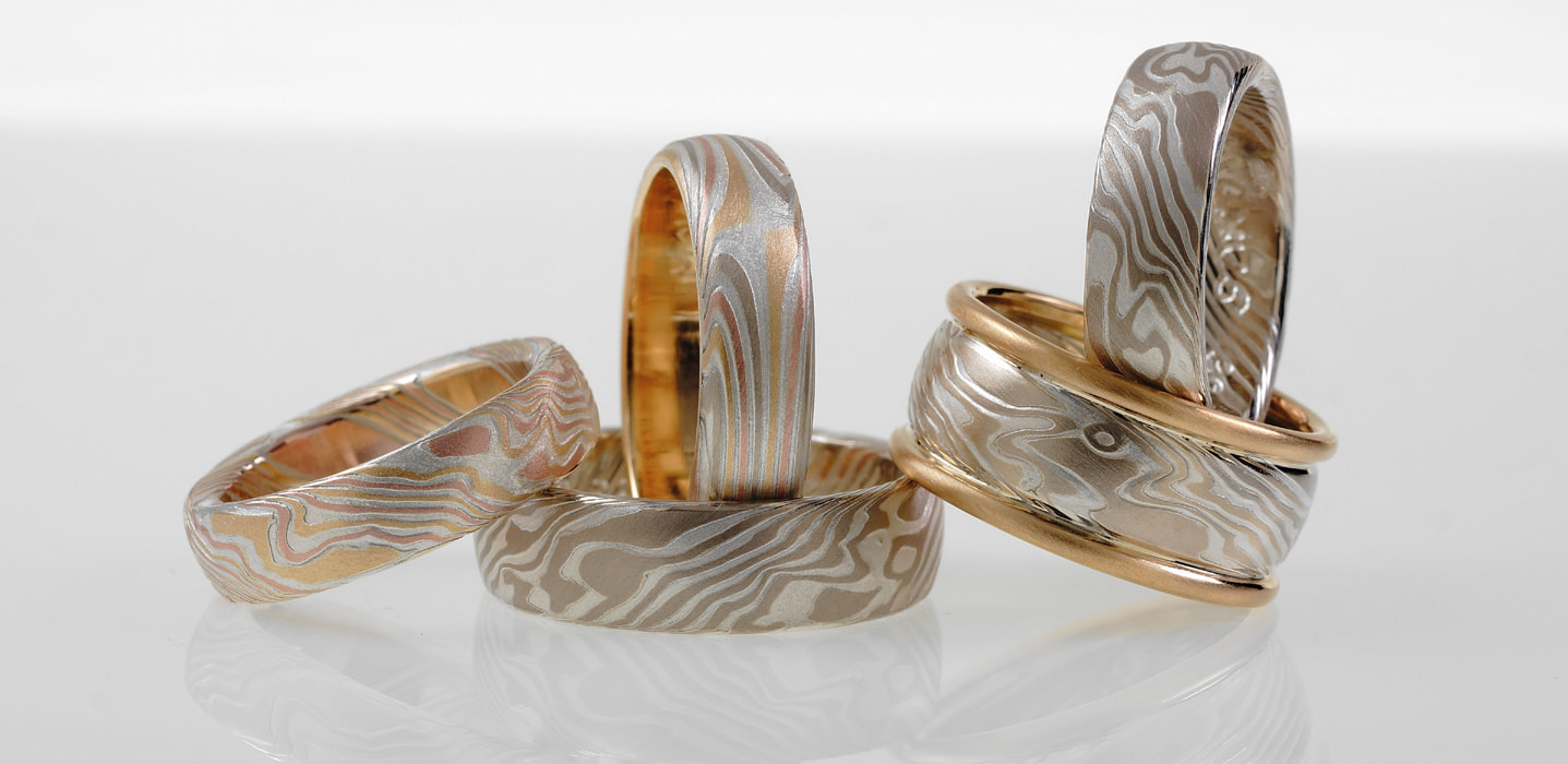 Mokume Gane wedding rings